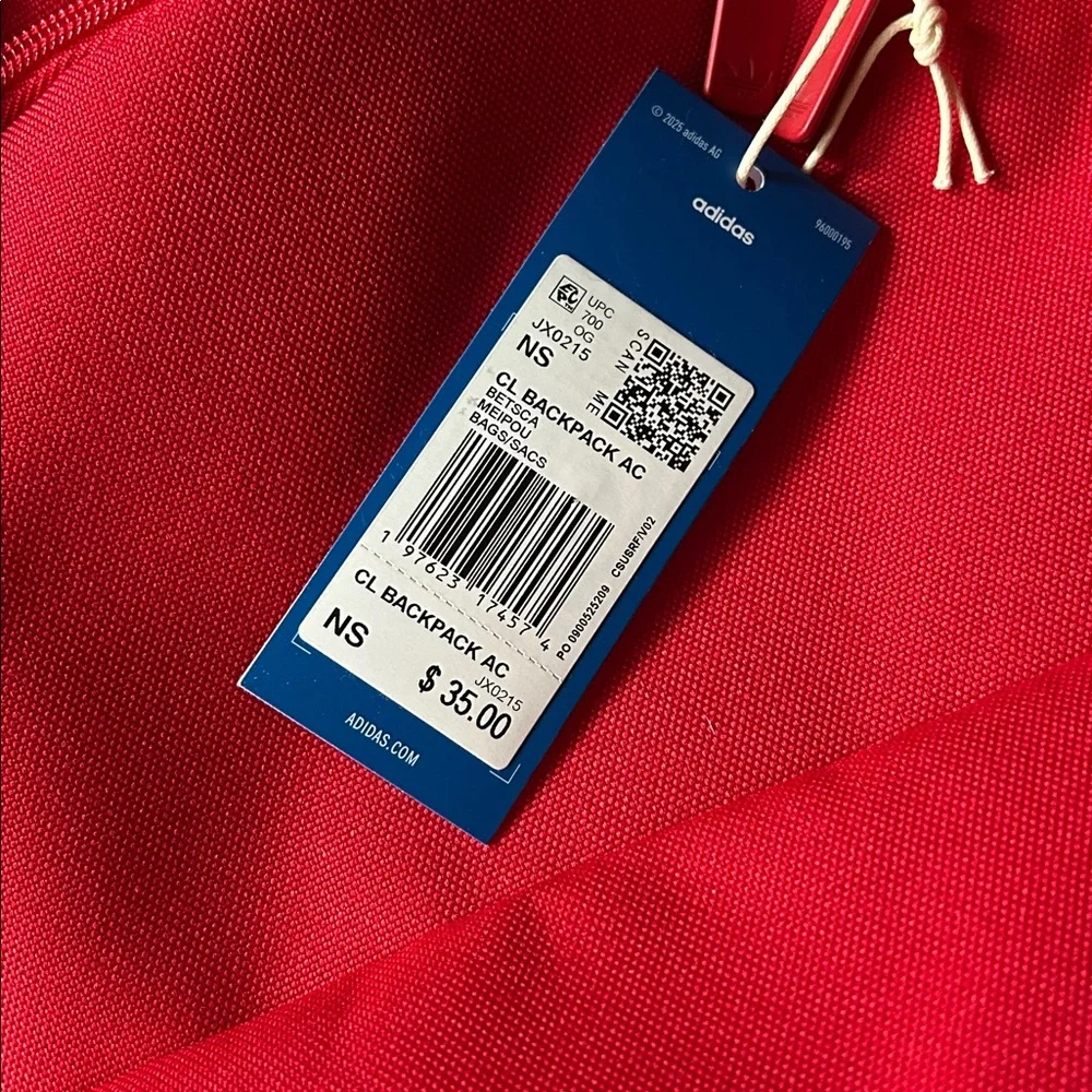 Adidas Logo Backpack Red White - Picture 10 of 11
